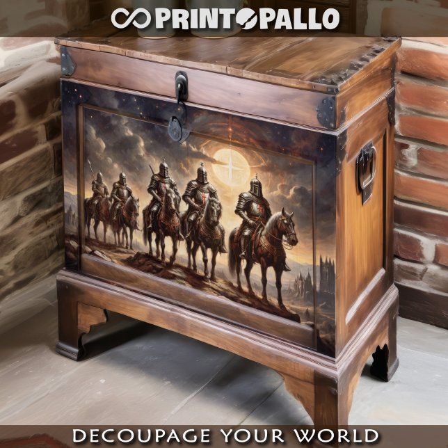 Papel De Seda Caballeros cruzados marchando a caballo (Subido por el creador)