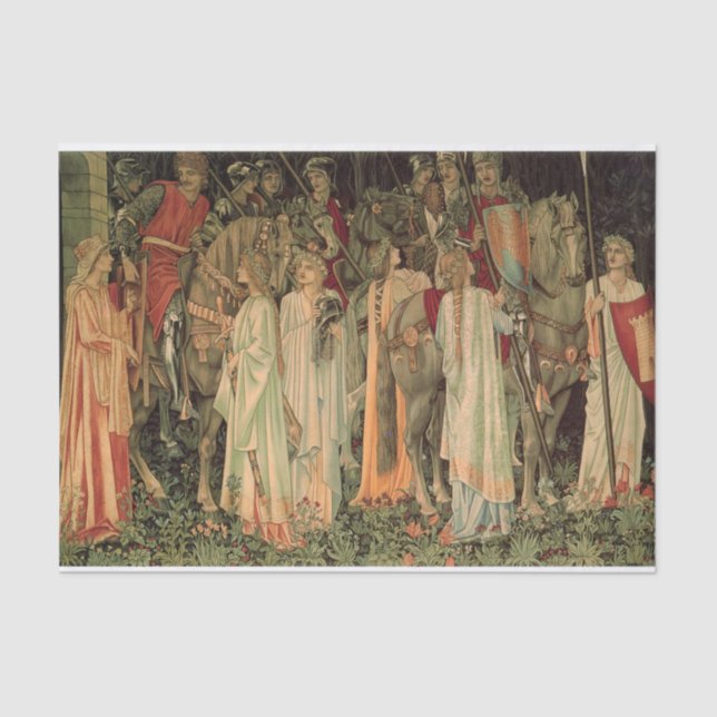 Papel De Seda Caballeros medievales de la Mesa Redonda (Anverso)