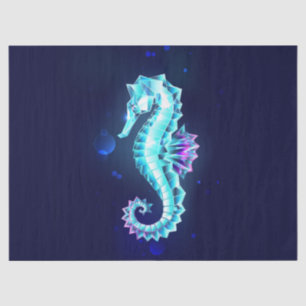 Papel De Seda caballito de mar de hielo de cristal sobre fondo a