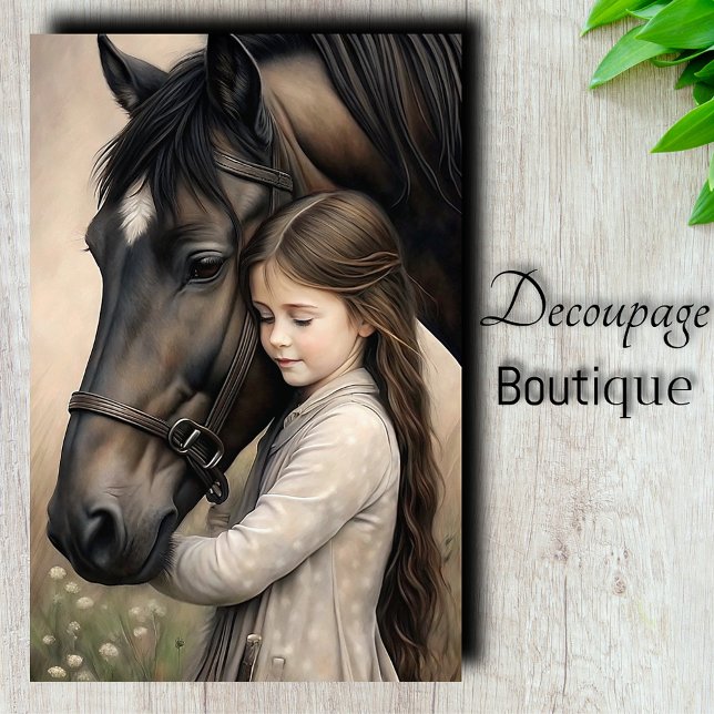 Papel De Seda Caballo Abrazo Decoupage (Horse Embrace Decoupage Tissue Paper)