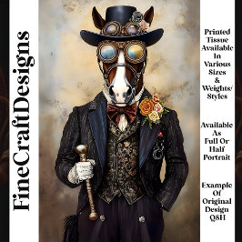 Papel De Seda Caballo Antropomórfico Chic Steampunk Q8H Decoupag