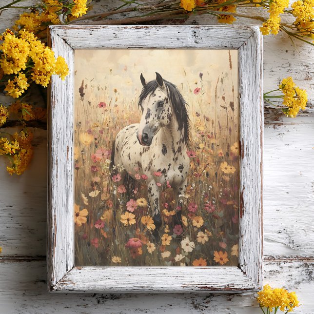 Papel De Seda Caballo Appaloosa Campo de Flores Silvestres Decou (Subido por el creador)