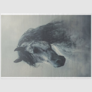 Papel De Seda Caballo Árabe en la Niebla Decoupage
