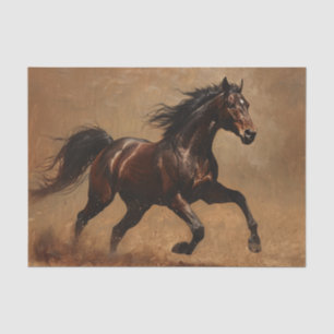 Papel De Seda Caballo Bay Pintura al Óleo Decoupage