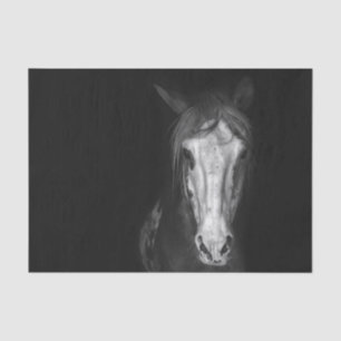 Papel De Seda Caballo blanco negro moderno