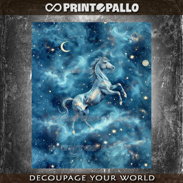 Papel De Seda Caballo celestial en el espacio 