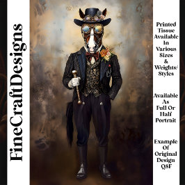Papel De Seda Caballo Chic Antropomórfico Steampunk Q8F Decoupag