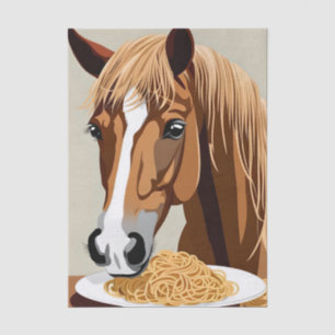 Papel De Seda caballo comiendo espaguetis decoupage