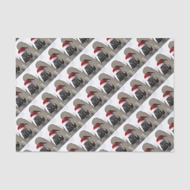 Papel De Seda Caballo con Santa Hat (Anverso)