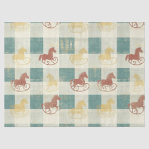 Papel De Seda Caballo de balancín de cuadros rústicos patrón de