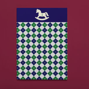 Papel De Seda Caballo de Balanza Preppy Argyle Cumpleaños 1