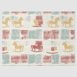 Papel De Seda Caballo de Balanzain Shabby Chic Patrón de Cuadros