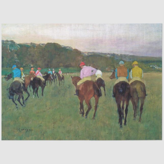 Papel De Seda Caballo de carreras Longchamp, Edgar Degas (Anverso)