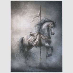 Papel De Seda Caballo de carrusel gótico de romance oscuro para
