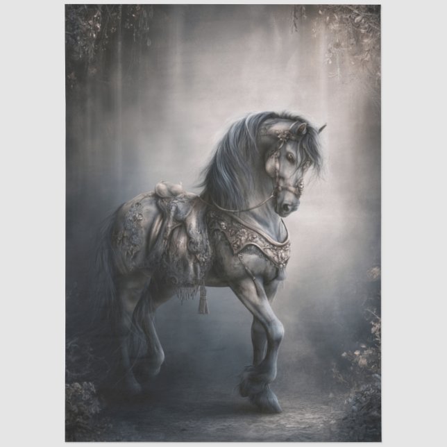 Papel De Seda Caballo de carrusel inquietantemente hermoso para  (Anverso)