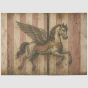 Papel De Seda Caballo de carrusel vintage Pegasus   Carnaval ant