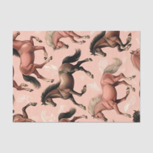 Papel De Seda Caballo de color rosa sin soldadura