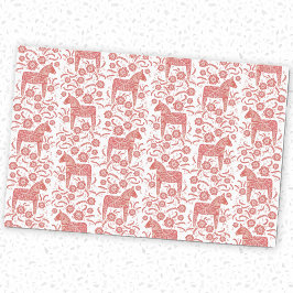 Papel De Seda Caballo de dala sueco rojo y blanco