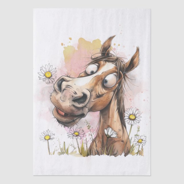 Papel De Seda Caballo de Dibujos Animados (Anverso)