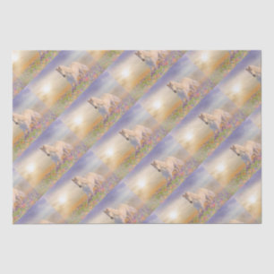 Papel De Seda Caballo de ensueño corriendo a través de prados de