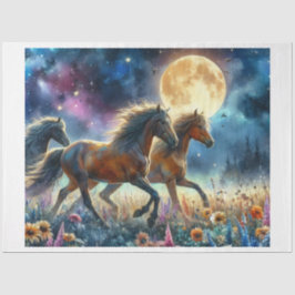 Papel De Seda Caballo de flores silvestres