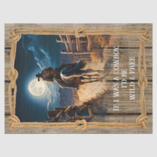 Papel De Seda Caballo de Hombre Occidental de Vaquero