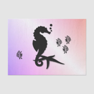 Papel De Seda Caballo de mar en morado