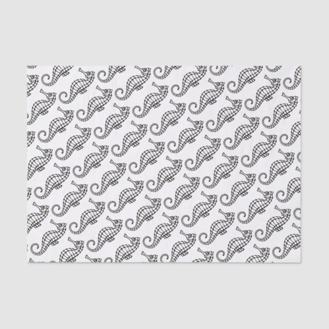 Papel De Seda Caballo de mar negro (Anverso)