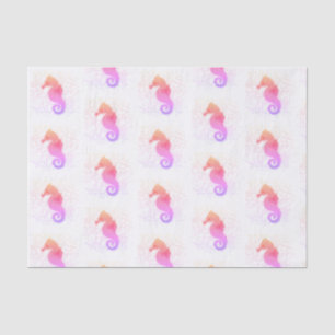 Papel De Seda Caballo De Mar Rosa Y Naranja En Fondo Con Problem