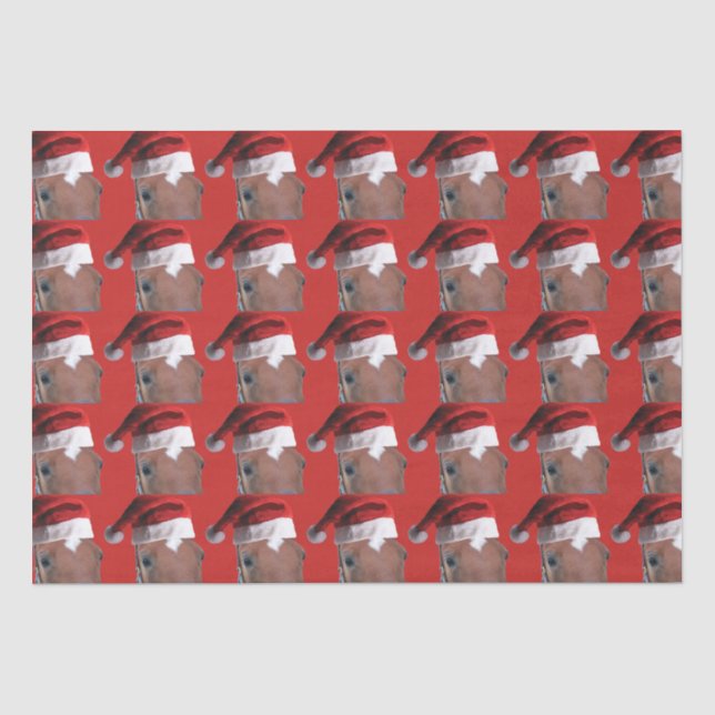 Papel De Seda Caballo de Navidades de Santa Claus (Anverso)