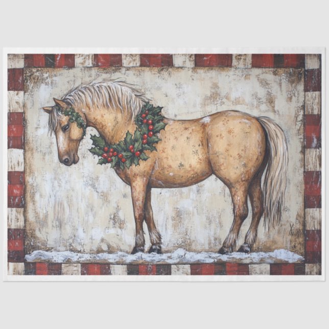 Papel De Seda Caballo de Navidades Primitivos (Anverso)