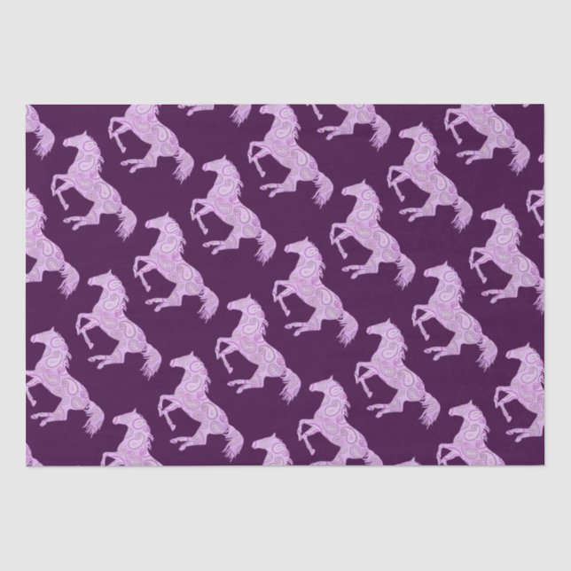 Papel De Seda Caballo de paisley rosado (Anverso)