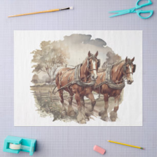 Papel De Seda Caballo de tiro de granja