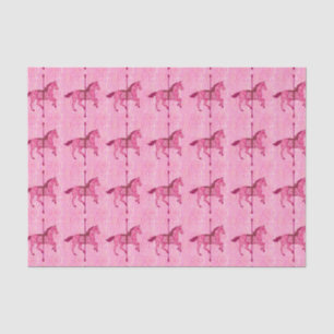 Papel De Seda Caballo del carrusel - rosa del fucsia