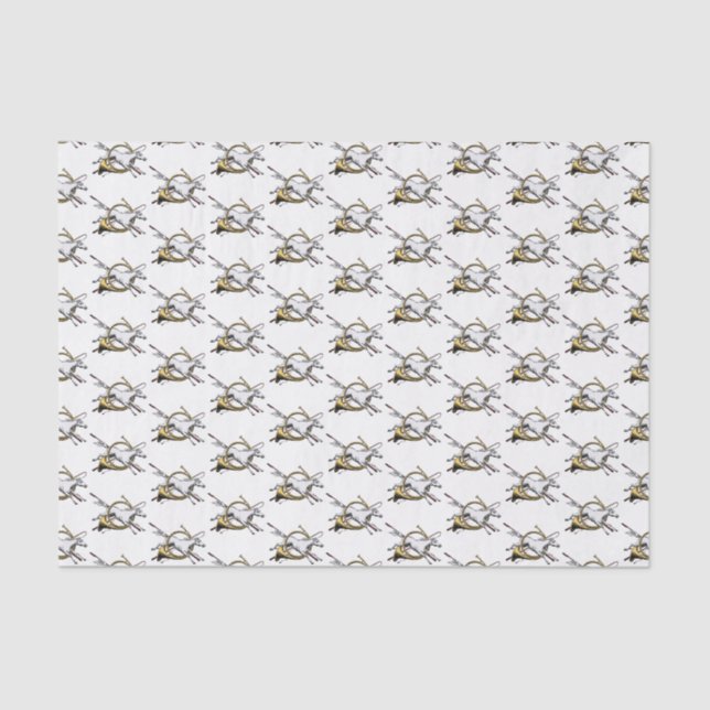 Papel De Seda Caballo ecuestre preppy saltando a través del colo (Anverso)