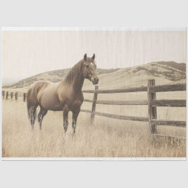 Papel De Seda Caballo en el Rango Decoupage Sepia Antiguo