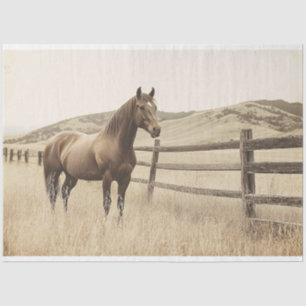 Papel De Seda Caballo en el Rango Decoupage Sepia Antiguo