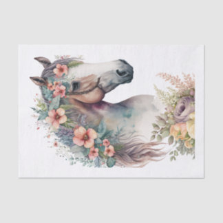 Papel De Seda Caballo floral III