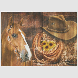 Papel De Seda Caballo Gorra Lasso Sunflower Rústico Junta de Bar