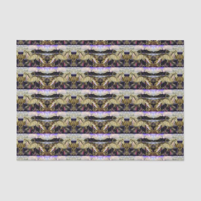 Papel De Seda Caballo islandés Art Deco (Anverso)