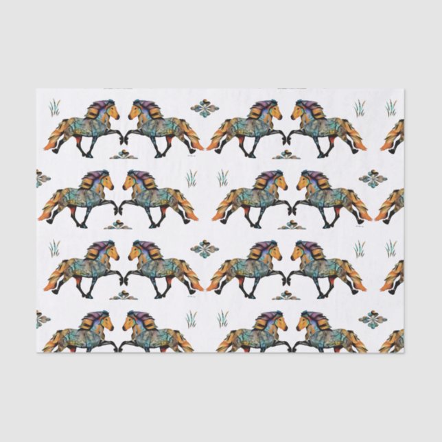Papel De Seda Caballo islandés de Pop Art  (Anverso)