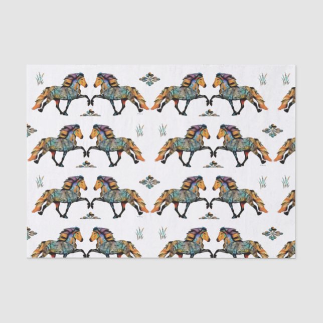 Papel De Seda Caballo islandés Pop Art (Anverso)