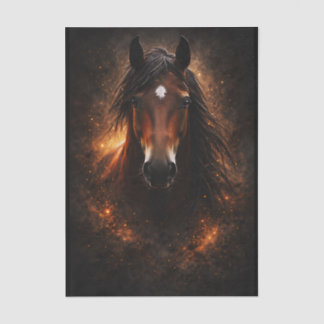 Papel De Seda Caballo Majestuoso de la Bahía, Resplandor Dorado 