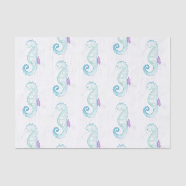 Papel De Seda Caballo marino en pastos (Anverso)