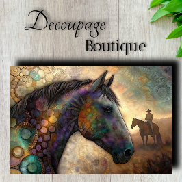 Papel De Seda Caballo Místico Decoupage