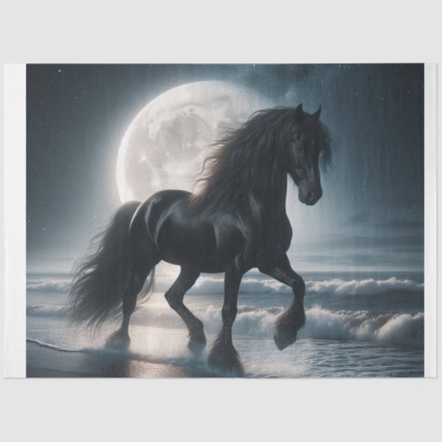 Papel De Seda Caballo negro (Anverso)