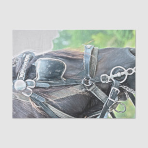 Papel De Seda Caballo occidental rústico marrón verde decoupage