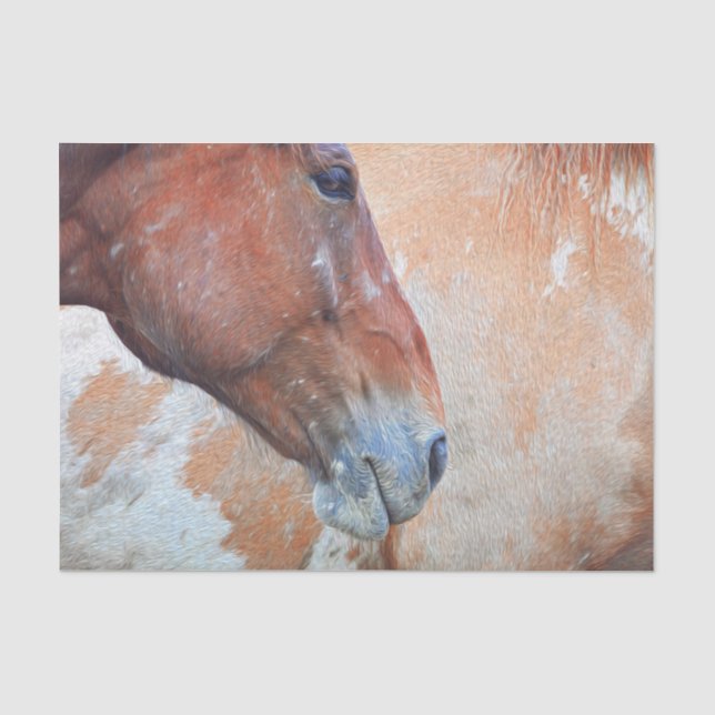 Papel De Seda Caballo País Rústico Marrón Oeste Decoupage (Anverso)