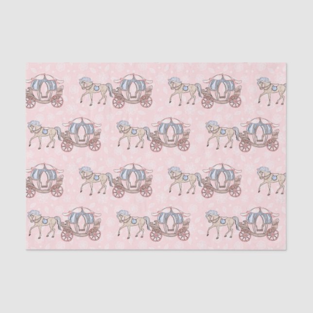 Papel De Seda Caballo Princesa Cuta y fiesta de carruaje (Anverso)