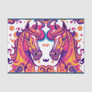 Papel De Seda Caballo rosa morado amarillo blanco regalo envolve